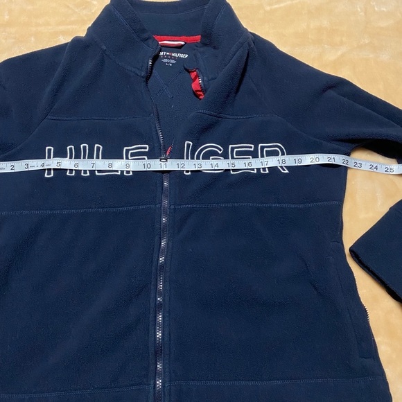 Tommy Hilfiger Sport Fleece Zip Jacket Navy Red - Picture 8 of 8